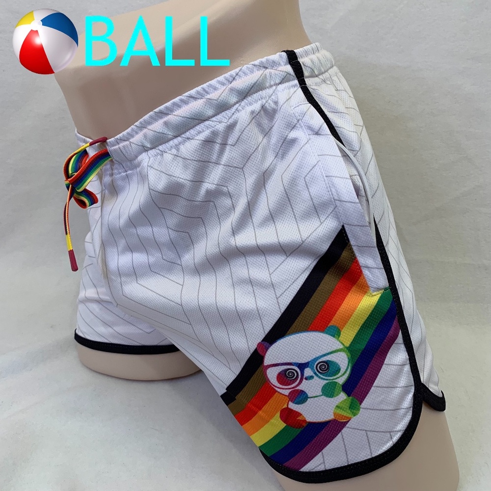 Ball Rainbow Panda Swim Trunks Large 34-38 RARE style no longer made